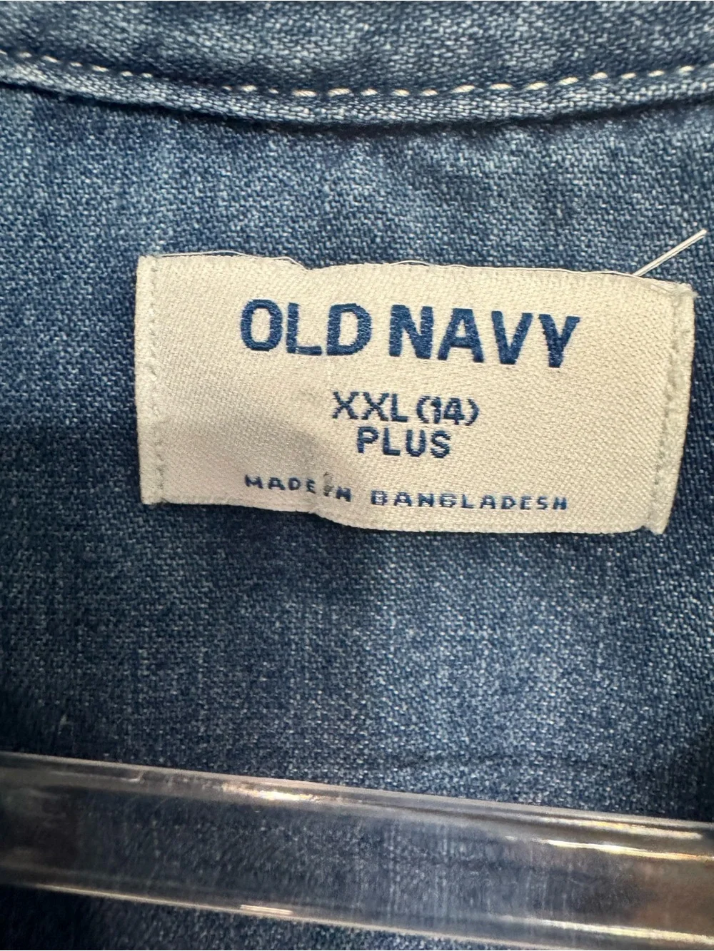 Girls Old Navy Denim Shirt Dress with Belt - Size XXL 14